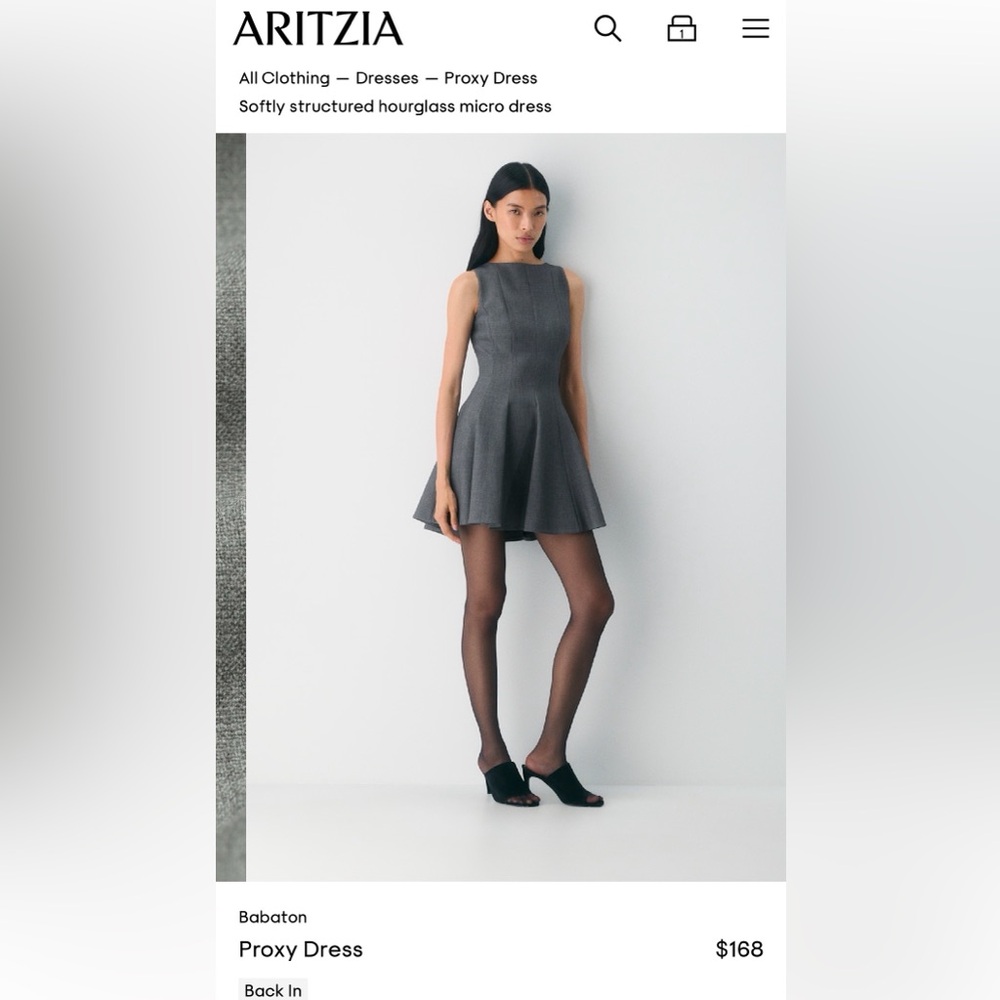 NWT Aritzia Babaton light grey Proxy dress